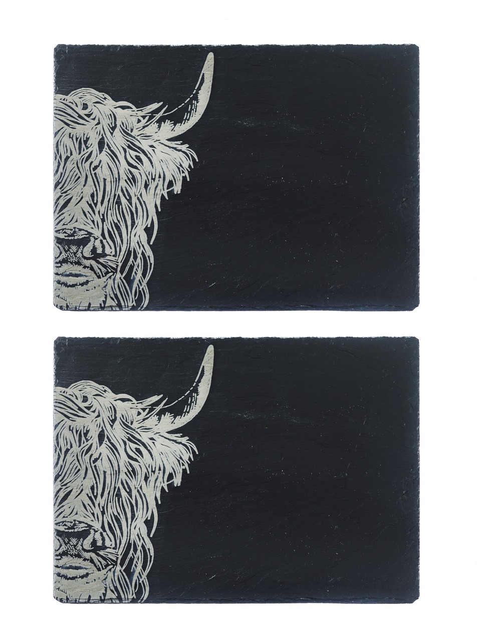 Platzset aus Schiefer, Motiv Highland Cow