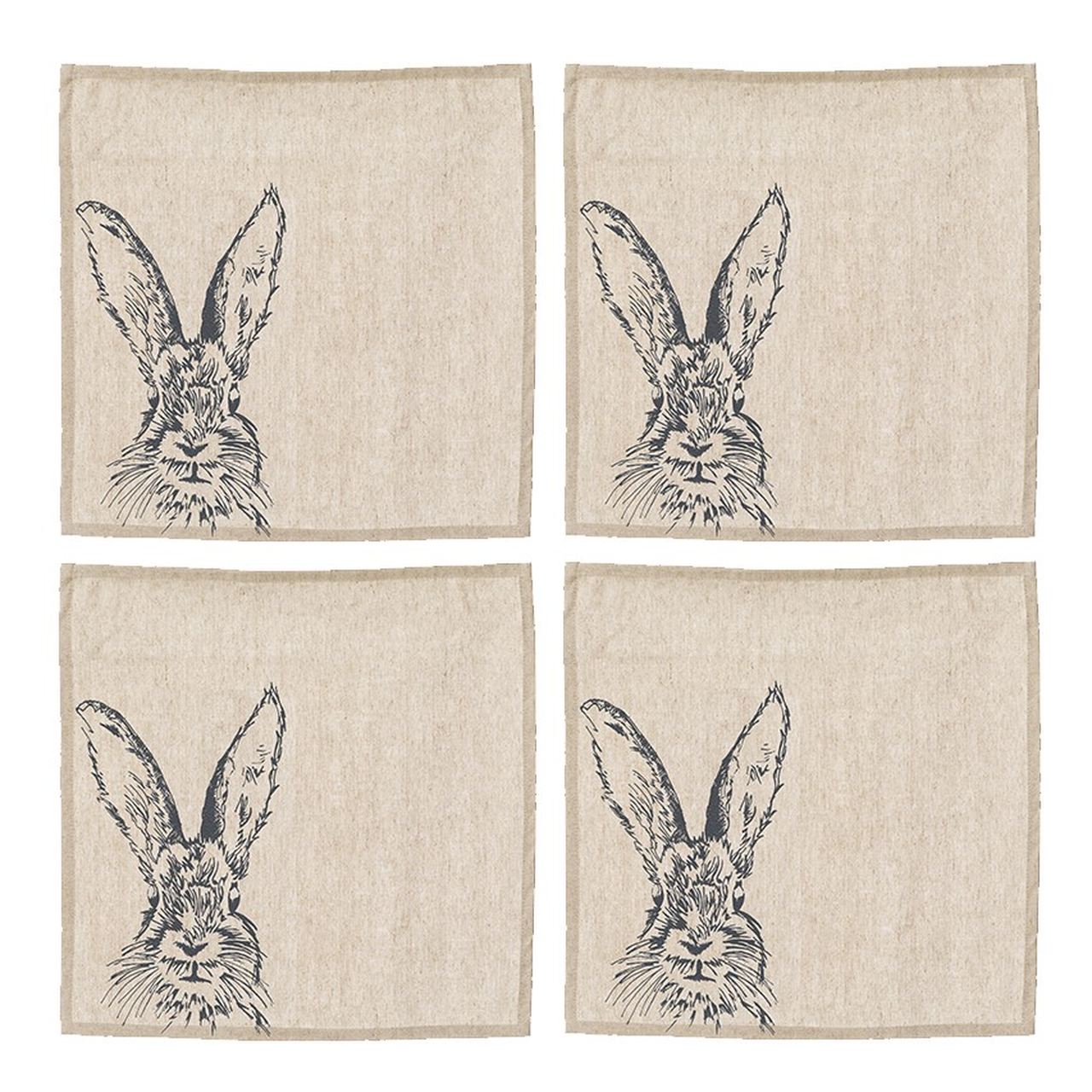 Hase | 4er-Set Servietten | Leinen 50/50