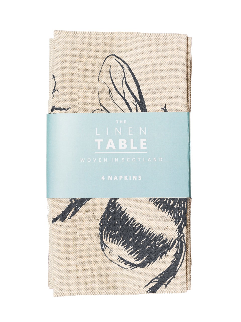 Servietten - 4 Stück | Leinen 50/50 | Motiv Biene