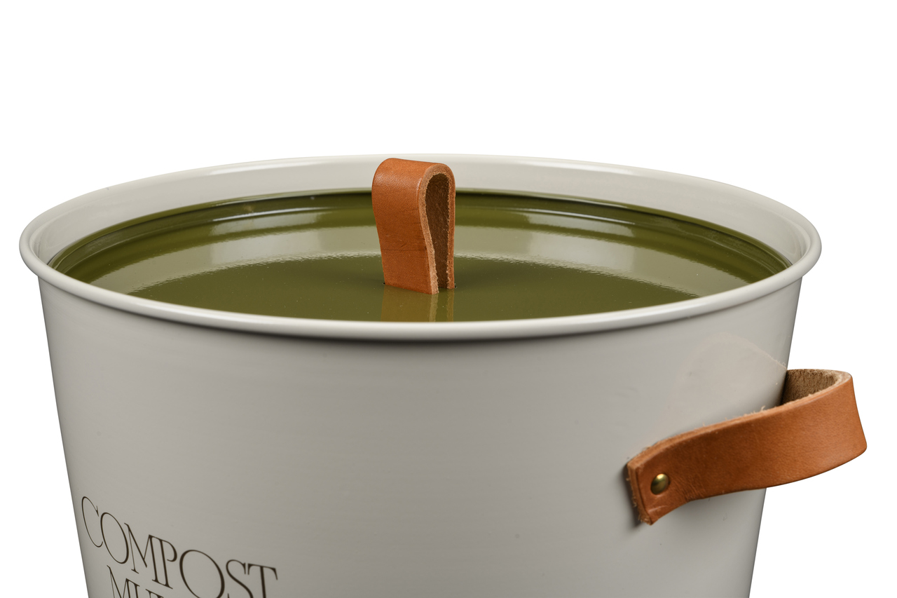 Deckel in Olivgrün mit Lederschlaufe