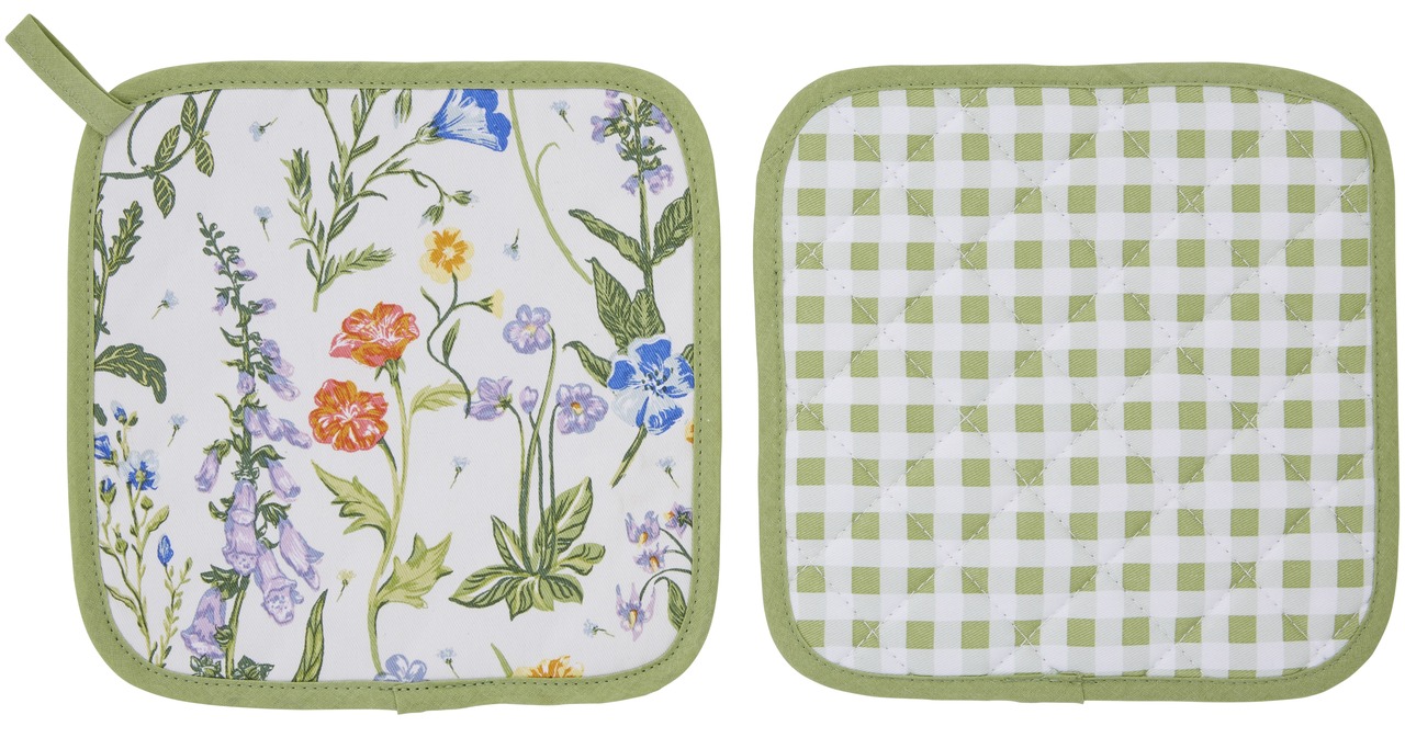 Topflappen Bauerngarten - Vorder- u. Rückseite | von Ulster Weavers