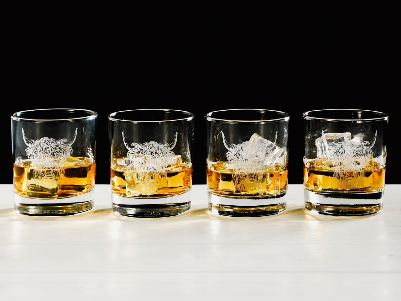 4er-Set Tumbler-Gläser | Motiv Highland Cow | von Selbrae House