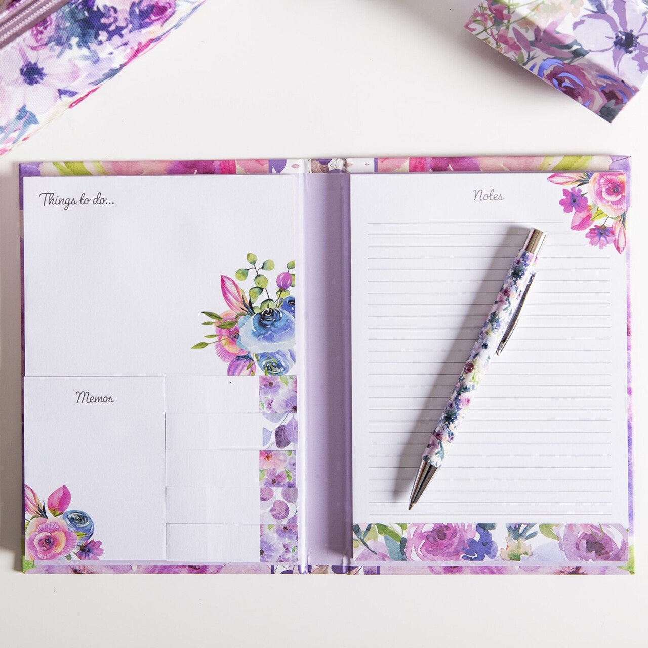 Papeterie aus England | Haftnotizen-Mappe Sinfonie in Flieder