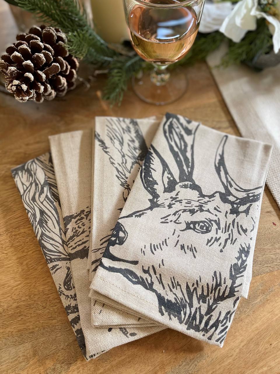 Highland-Quartett Servietten | 4er-Set | Weihnachten