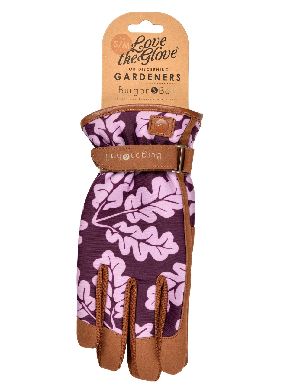 Love the Glove Gartenhandschuhe Oak Leaf, lila - Größe S/M