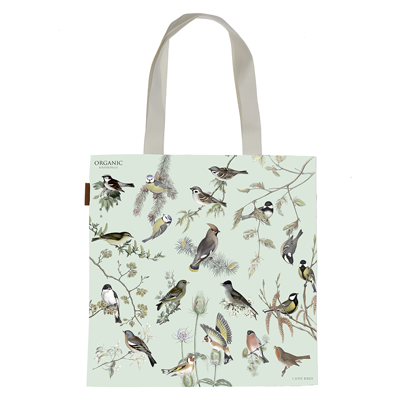 Bio-Baumwolltasche | Gartenvögel | von Koustrup & Co.