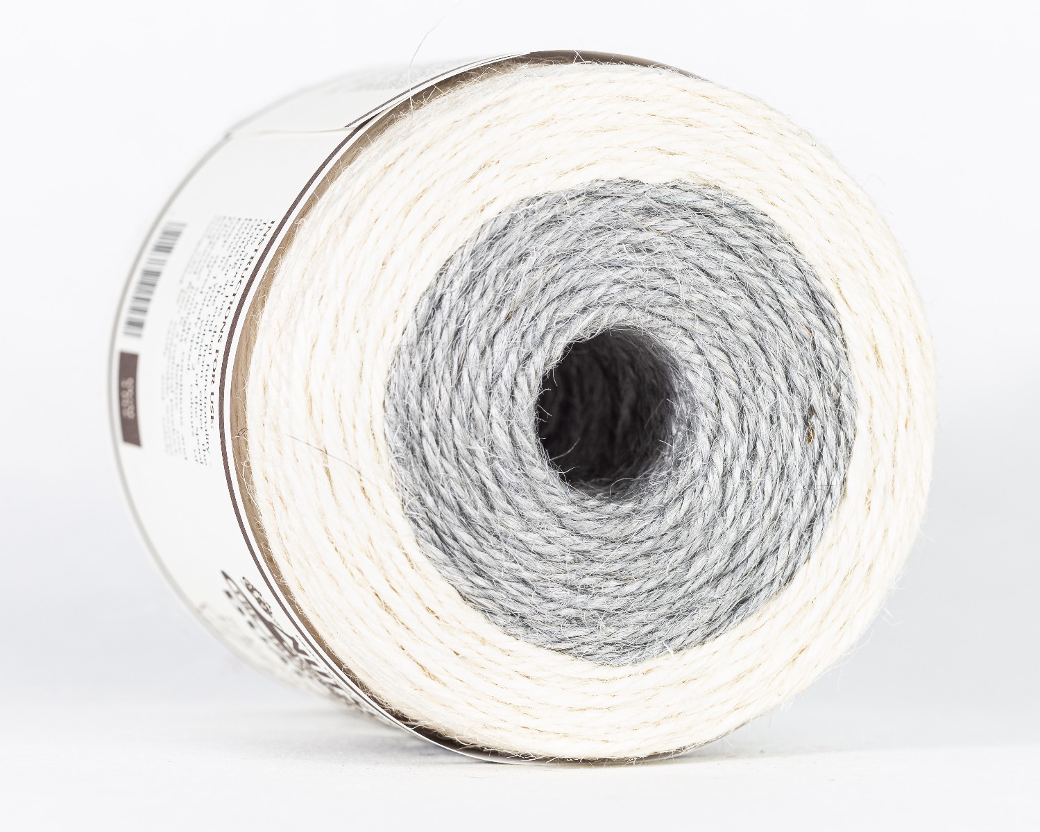 DUO-Jutespule Grau/Weiß