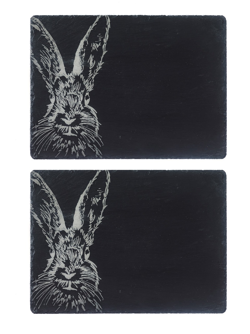 Schiefer-Tischset Hase