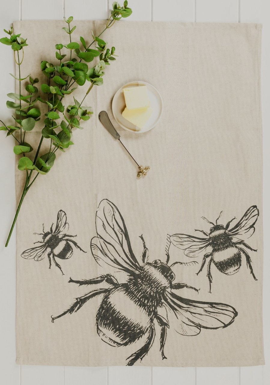Geschirrtuch Biene | Leinen 50/50