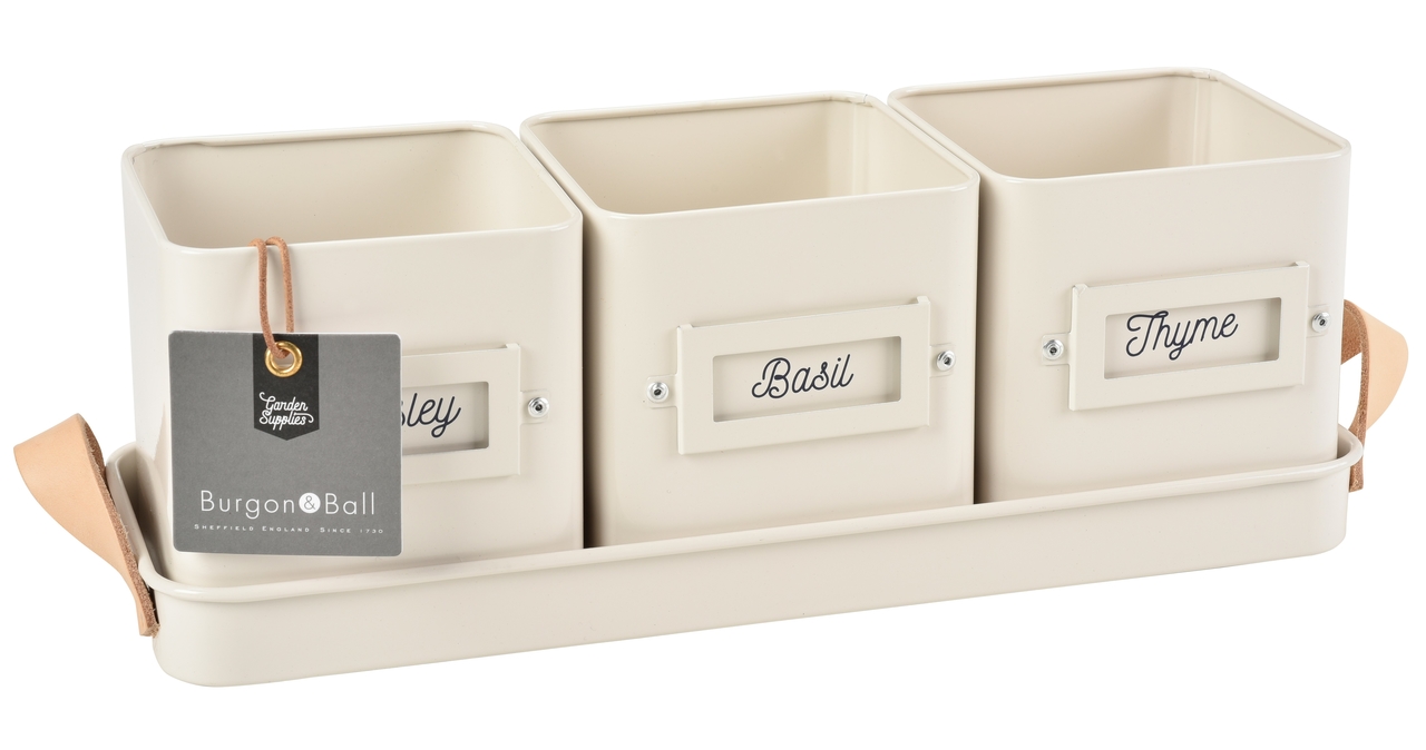 Kräutertöpfe 3er-Set, cream