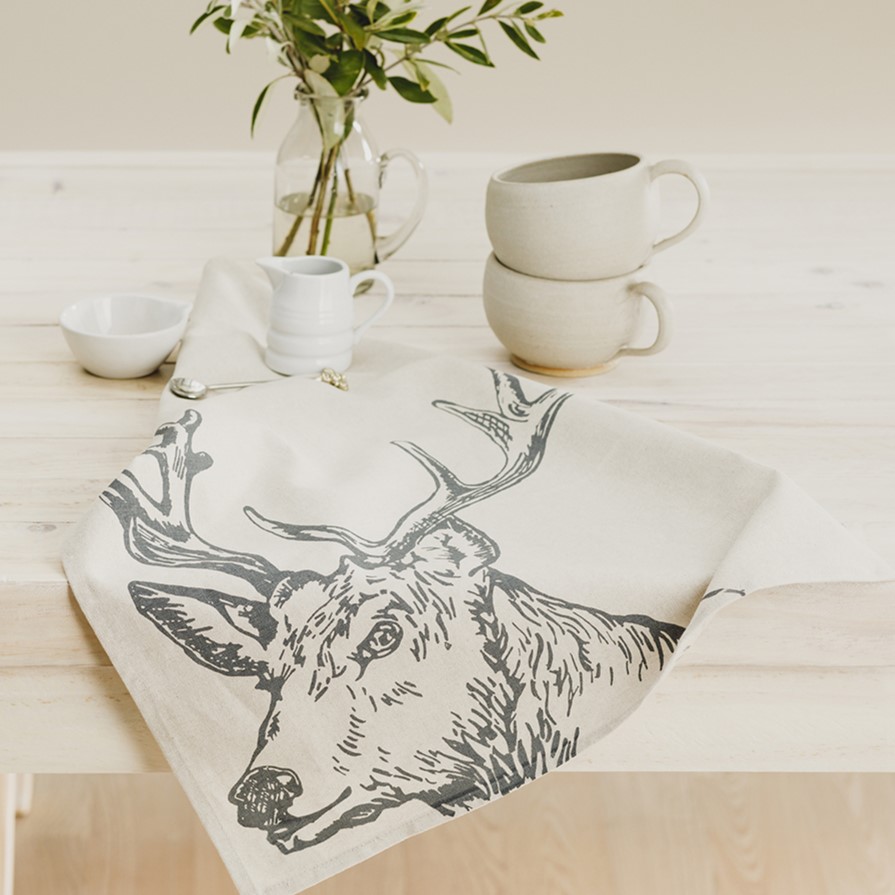 Geschirrtuch Hirsch | Leinen 50/50 | von Selbrae House, Schottland