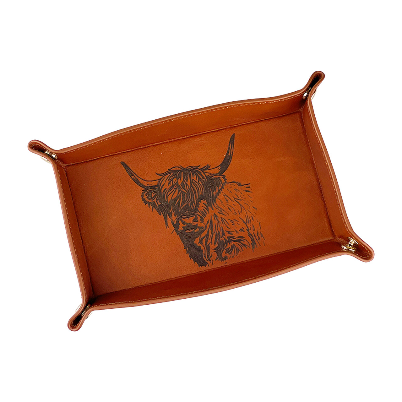 Leder-Ablageschale | Motiv Highland Cow | Selbrae House