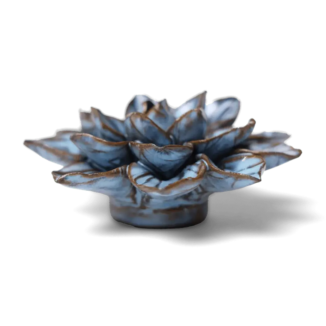 Blaue Keramikblüte Aster |  von der Seite