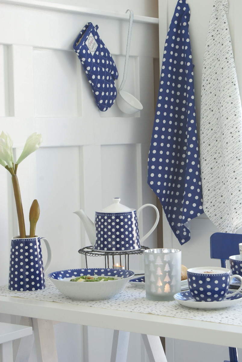 Krasilnikoff-Kollektion - Punkte, dunkelblau