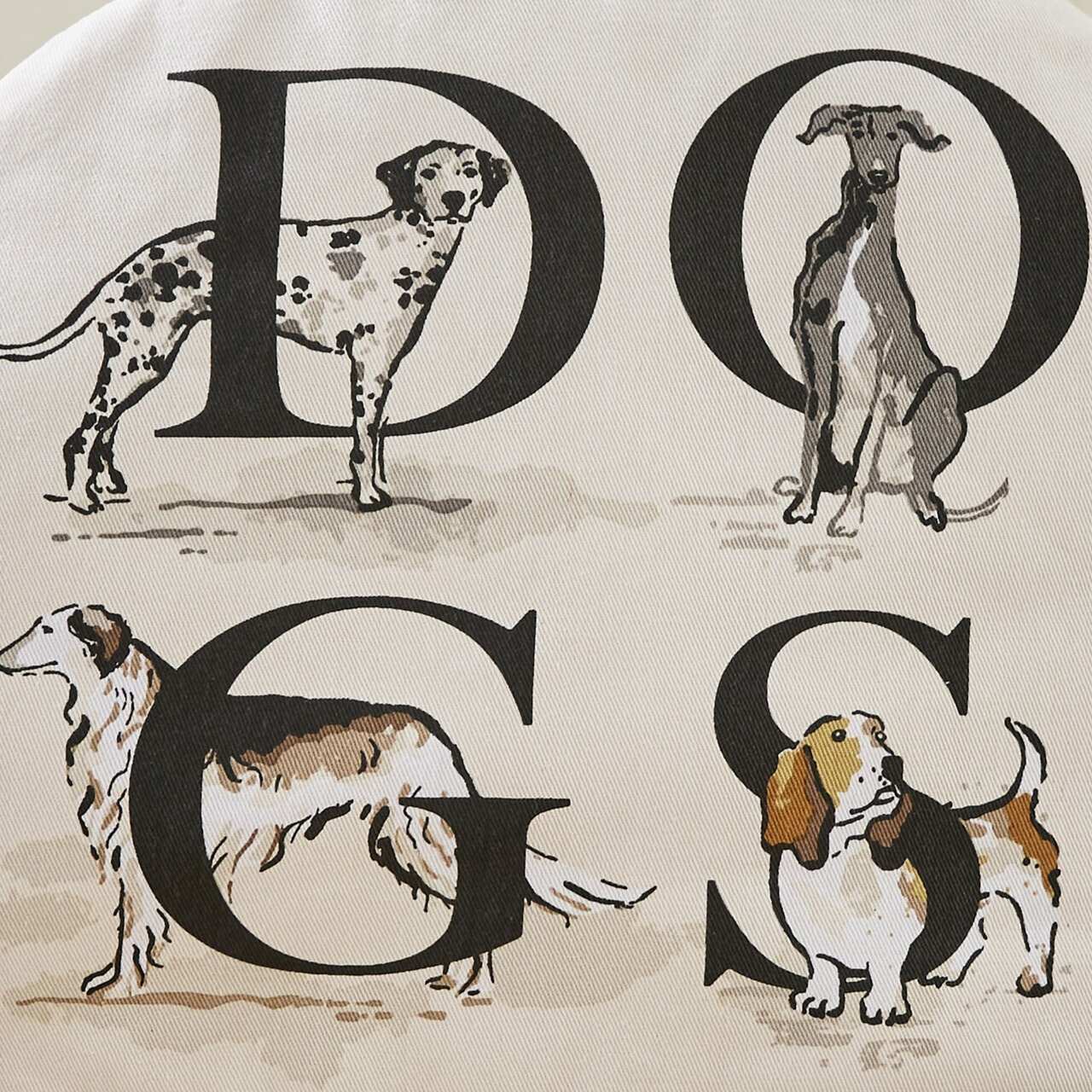 Das Muster im Detail: Jeder Hund ist mit einer ausdrucksstarken Dynamik gezeichnet, die den individuellen Charakter und die Persönlichkeit hervorhebt.