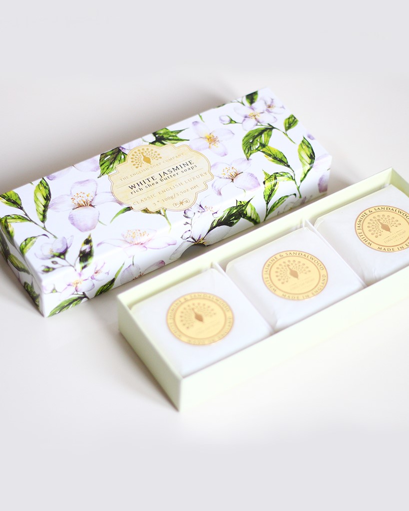 3 x 100 g Duftseife Weißer Jasmin | The English Soap Company