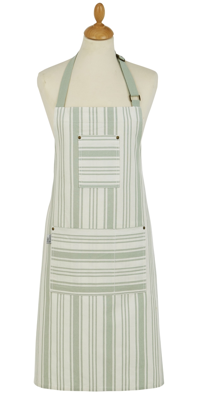 Ulster Weavers Baumwollschürze | Salbeigrün gestreift