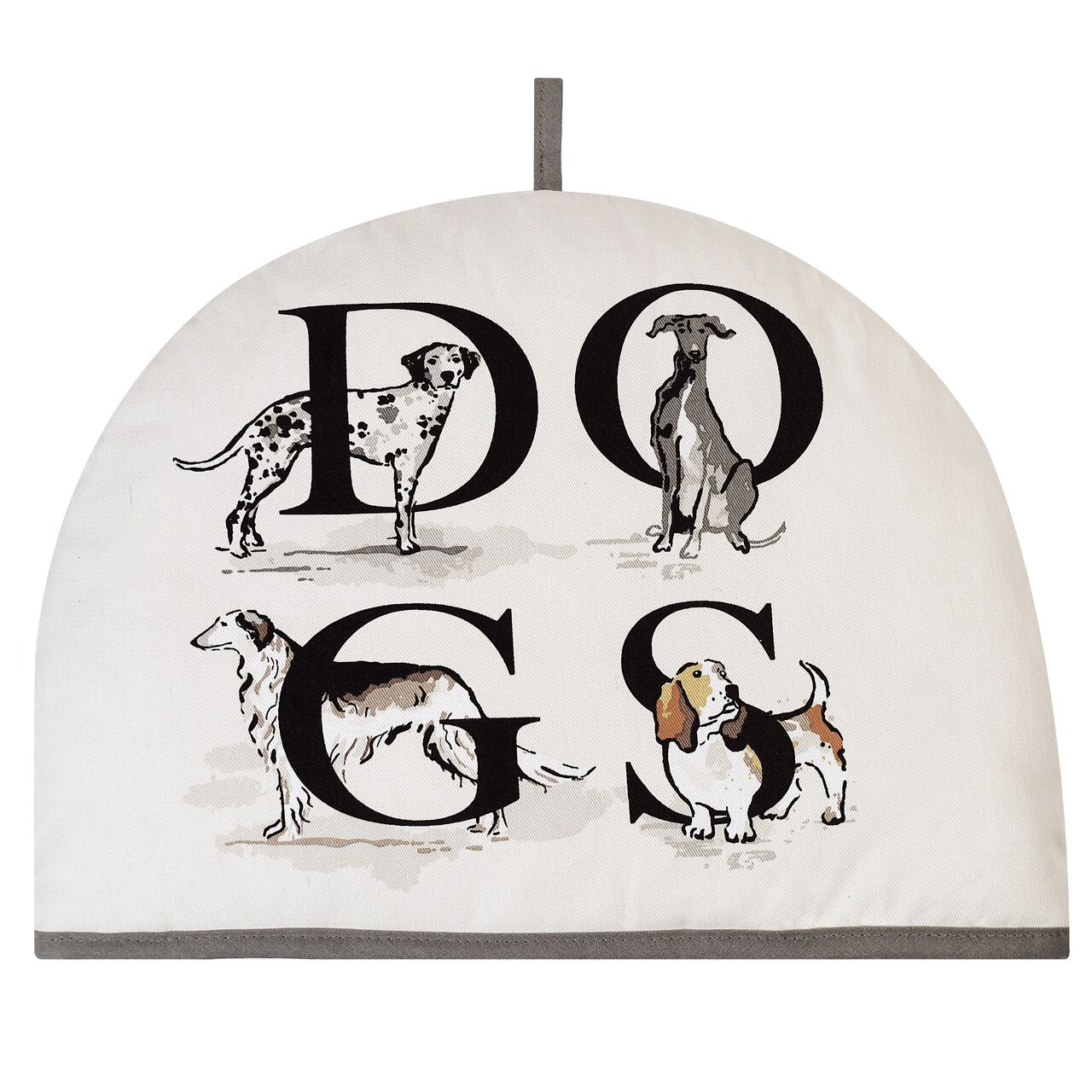 Ulster Weavers Teewärmer 'Country Dogs' mit verspielten Hundemotiven in Naturtönen wie Beige und Braun, inspiriert vom englischen Landhausstil.