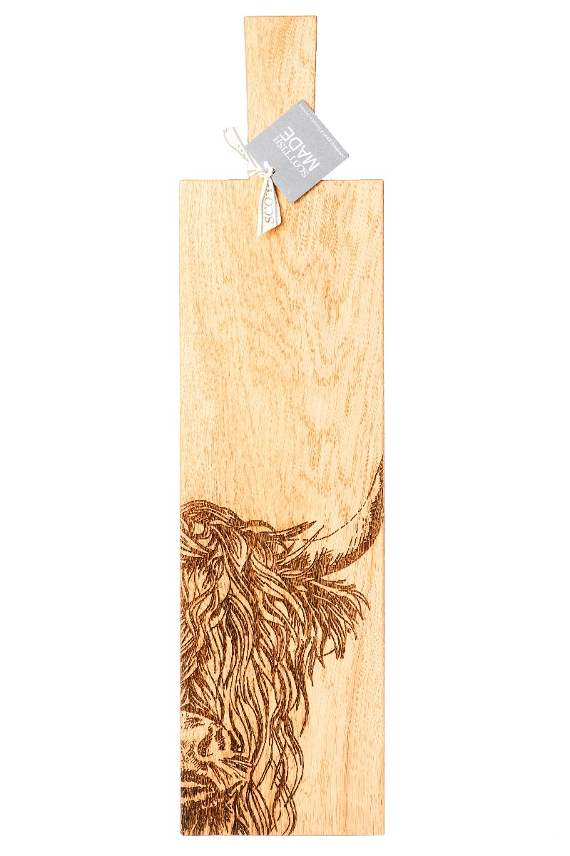 Long Paddle - Servierbrett aus Eiche - Hochlandrind