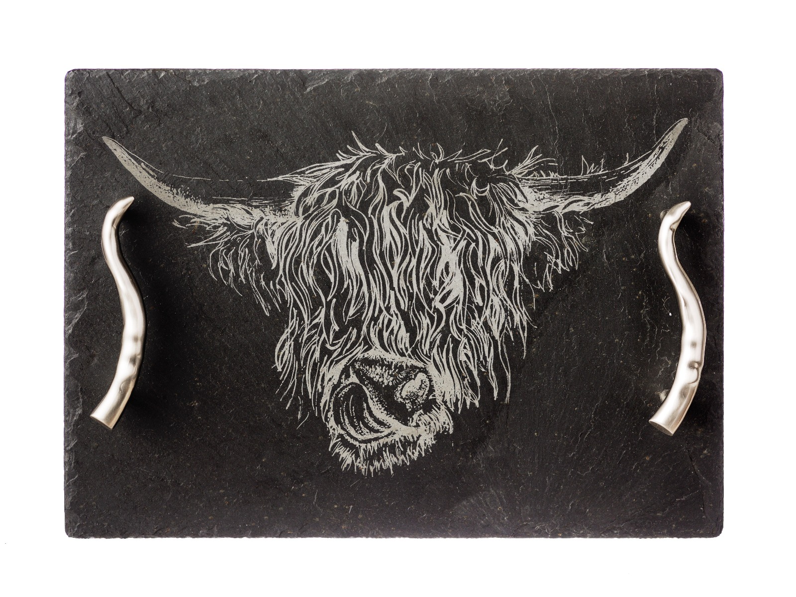 Highland Cow, Serviertablett aus Schiefer, medium
