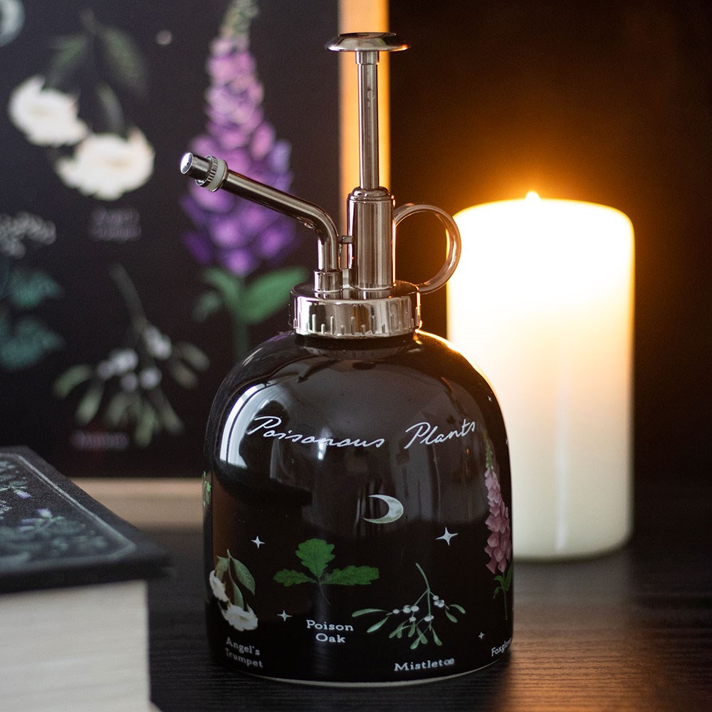 Pflanzen-Sprüher für Zimmerpflanzen aus Keramik | Design Poisonous Plants - Giftpflanzen | dunkler Gothic-Stil