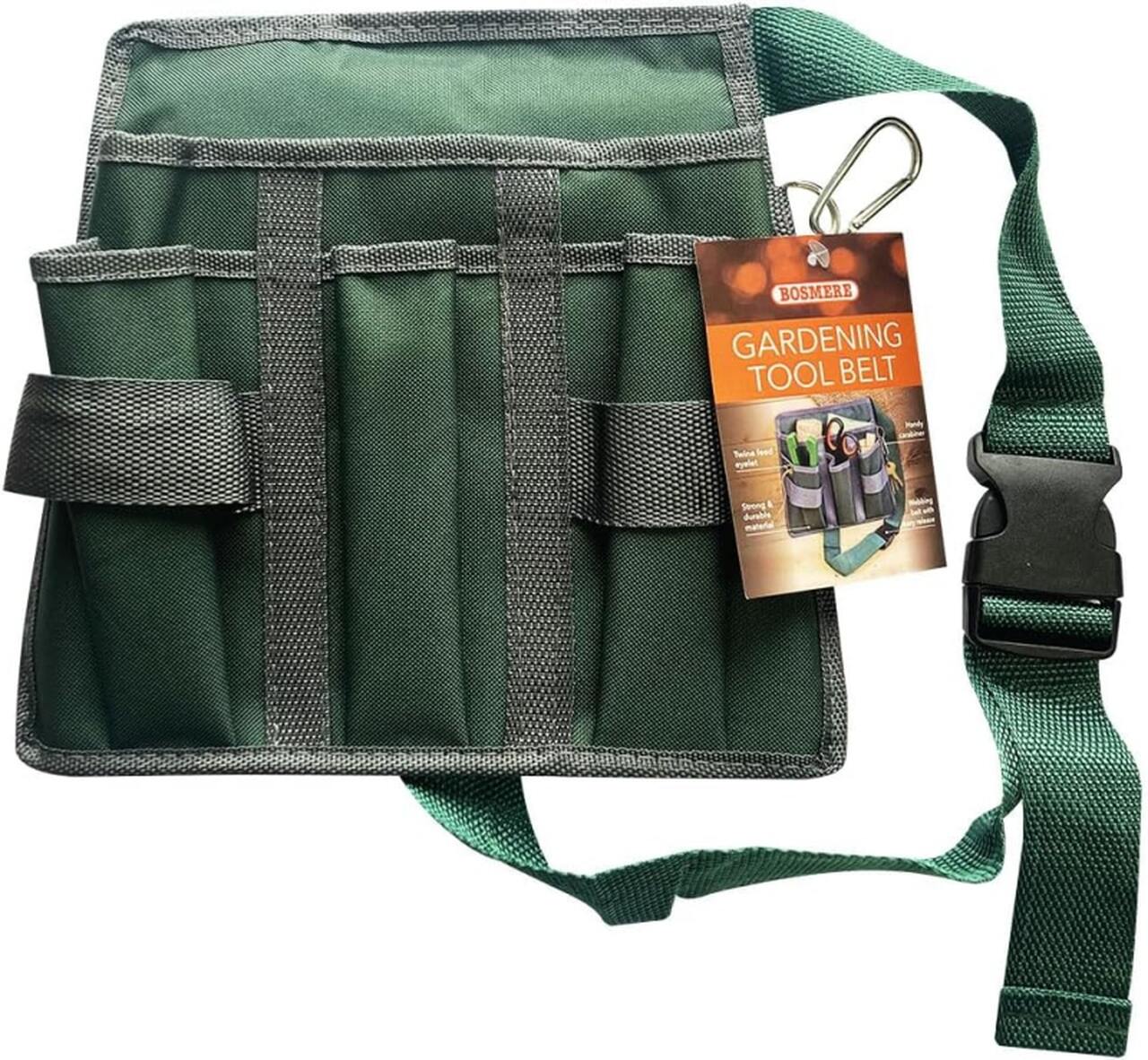 Werkzeug-Gürteltasche für Gärtner |  mit 4 Taschen | aus PVC-beschichtetem Polyester | mit verstellbarem Web-Gurt mit Klickverschluss