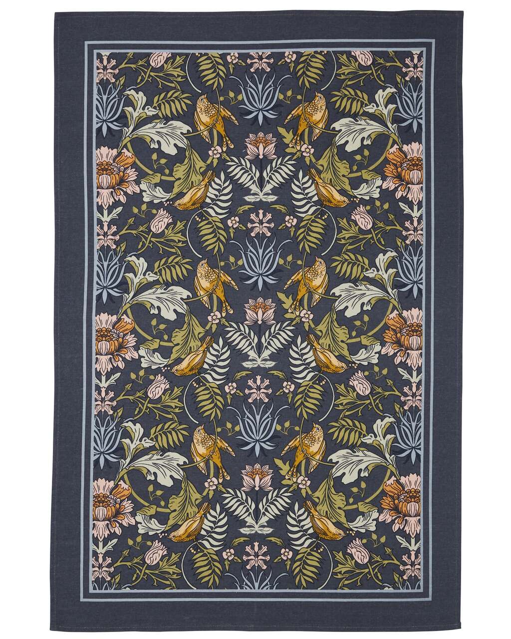 Baumwoll-Geschirrtuch Finken & Blüte