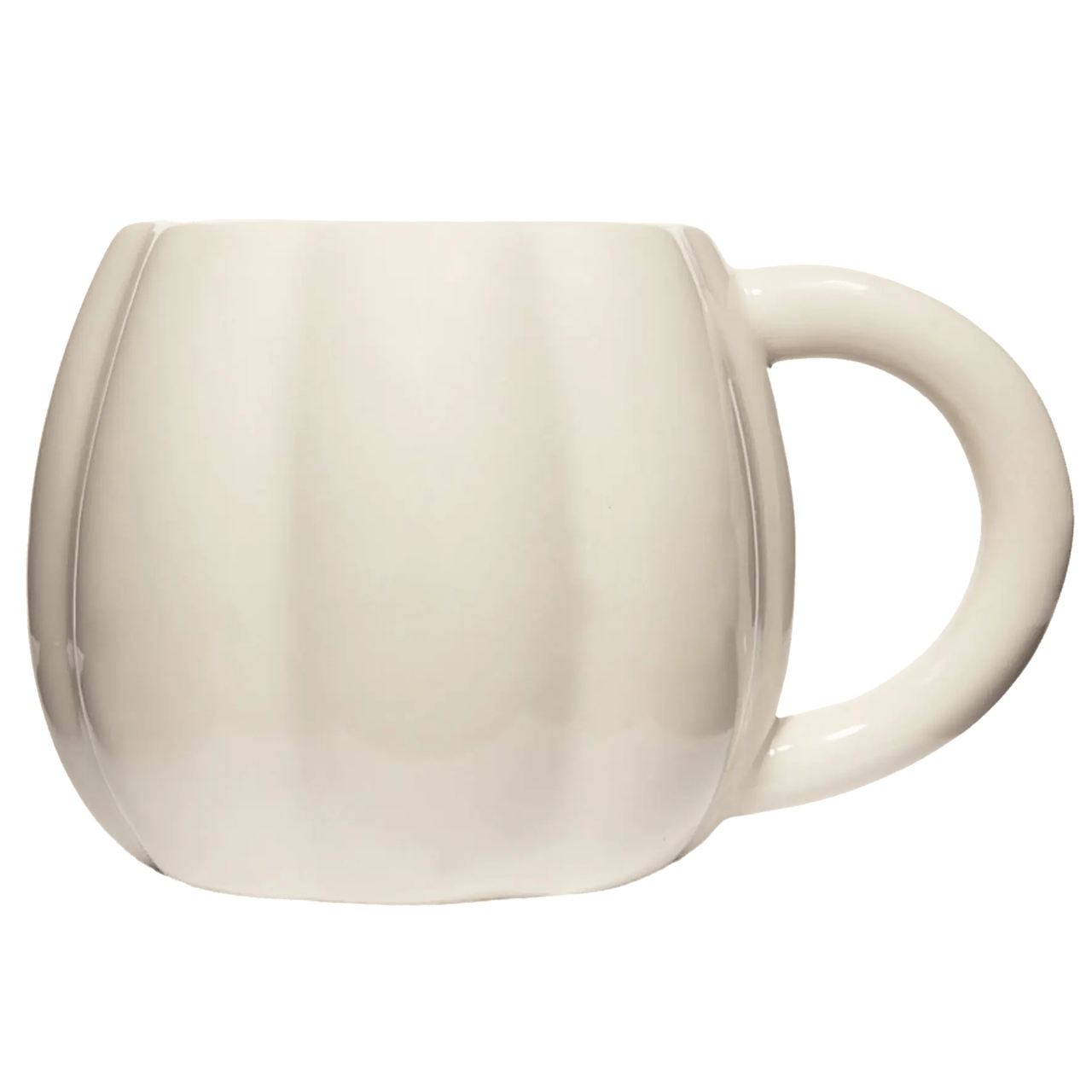 Cremeweiße Keramiktasse in eleganter Kürbisform | von Sweet Water Decor | aus USA