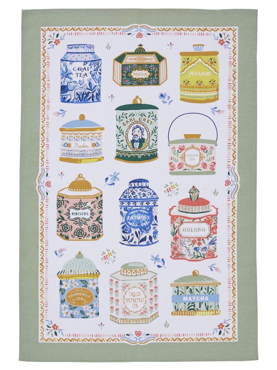 Baumwoll-Geschirrtuch Teedosen