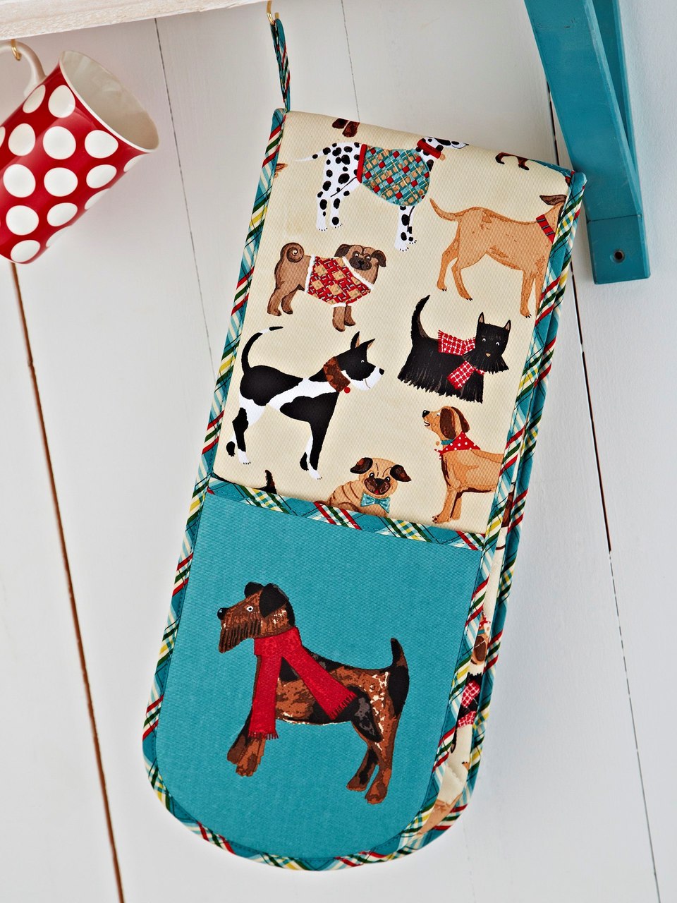 Doppelter Ofenhandschuh, Design Hound Dog | Jagdhund