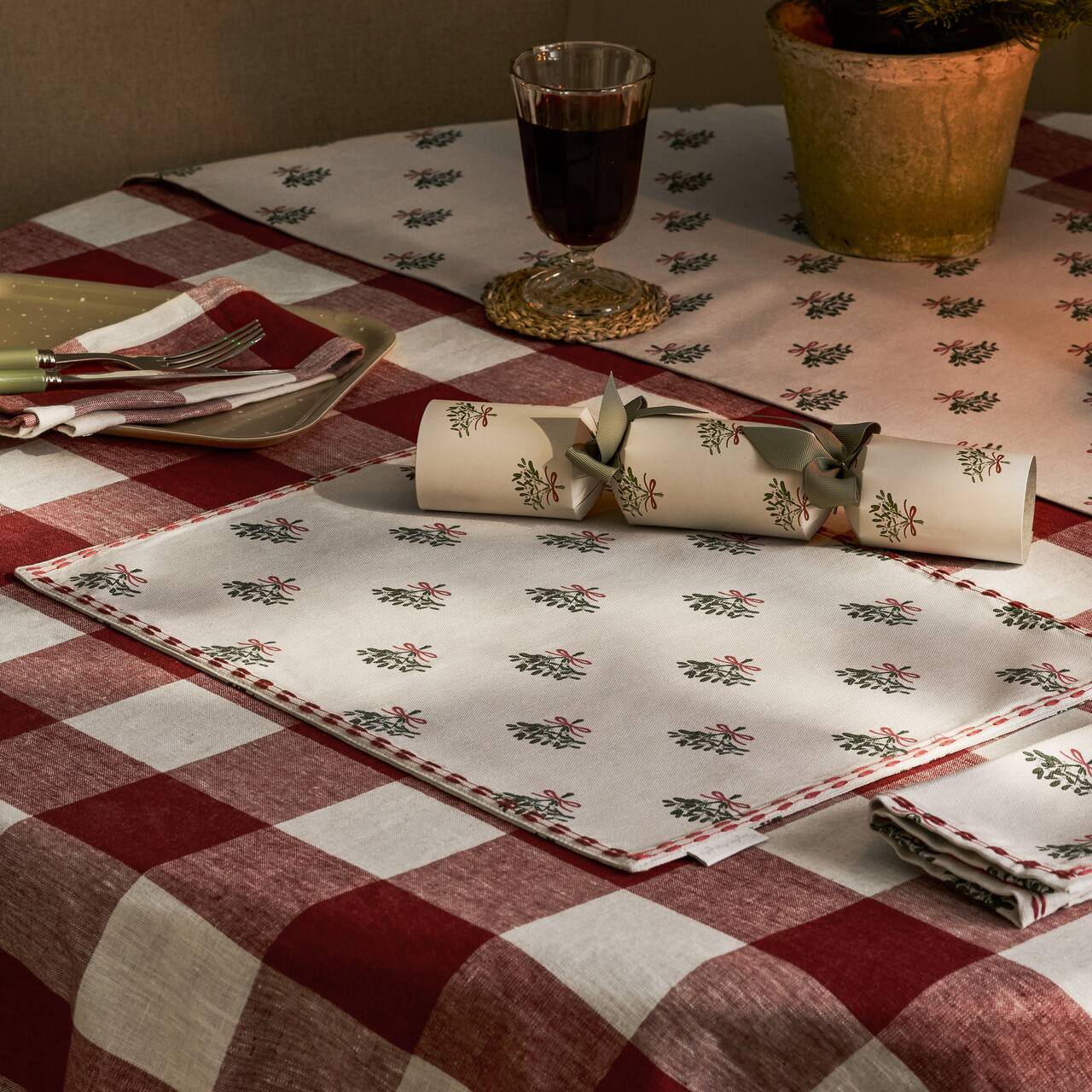 Weihnachtliches für den Tisch | Tischset Mistelzweig | aus England