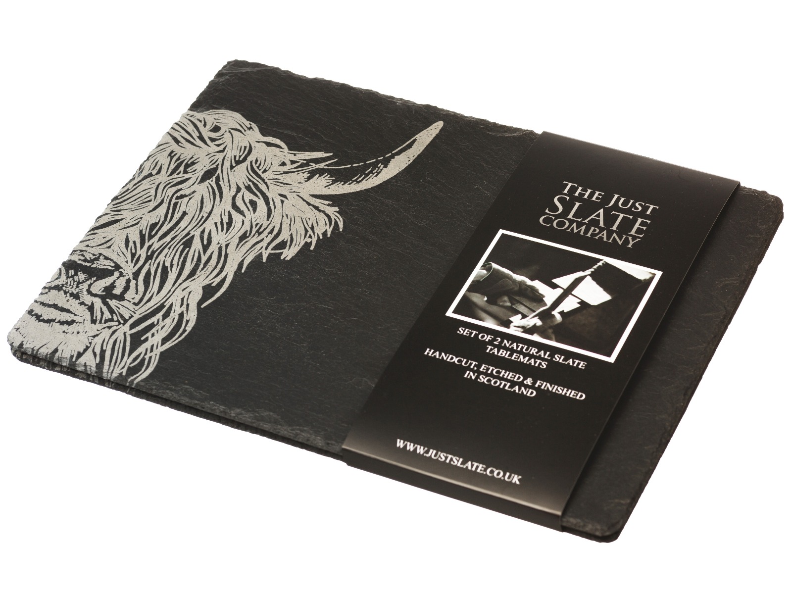 Highland Cow | 2-er Tischset mit Banderole The Just Slate Company