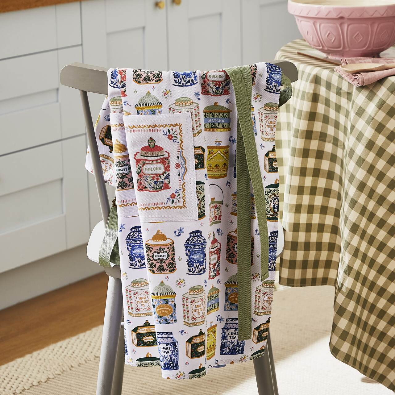 Baumwollschürze Teedosen