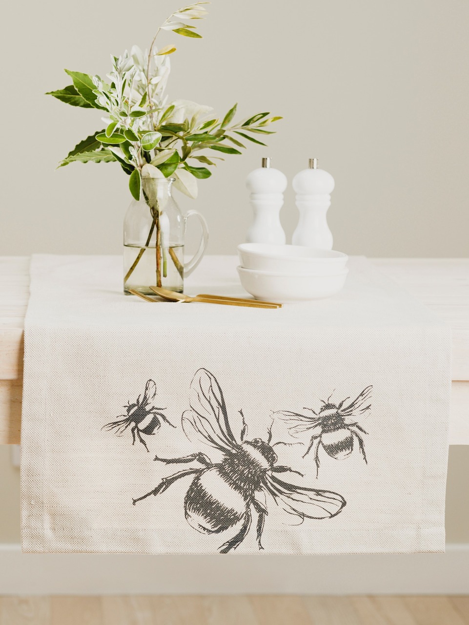 Tischläufer Biene | Leinen 50/50