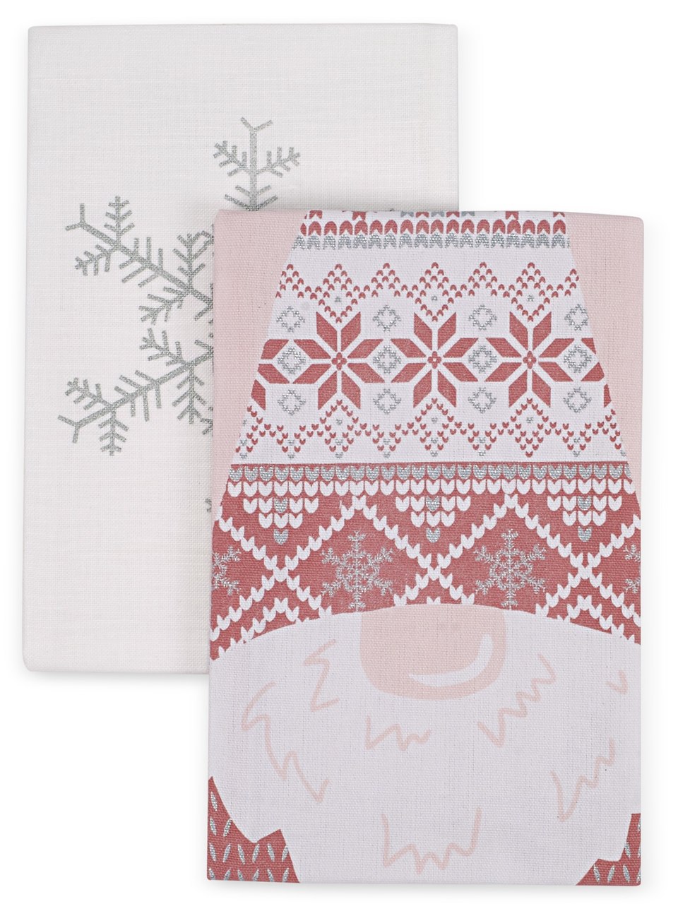 Winter-Geschirrtücher Schneeflocke & Wichtel | Leinen-Baumwoll-Mischung