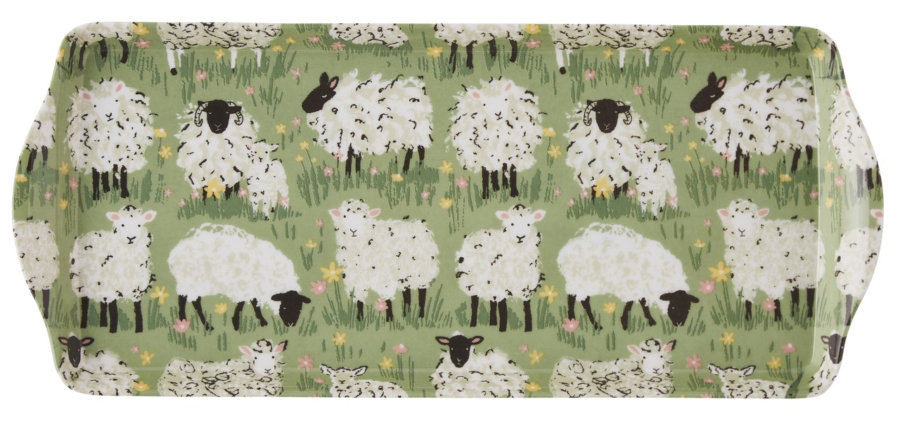 Schmales Serviertablett | Design Flauschige Schafe | Ulster Weavers