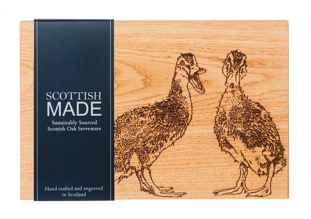 Servier- und Schneidebrett Enten, von Scottish Made