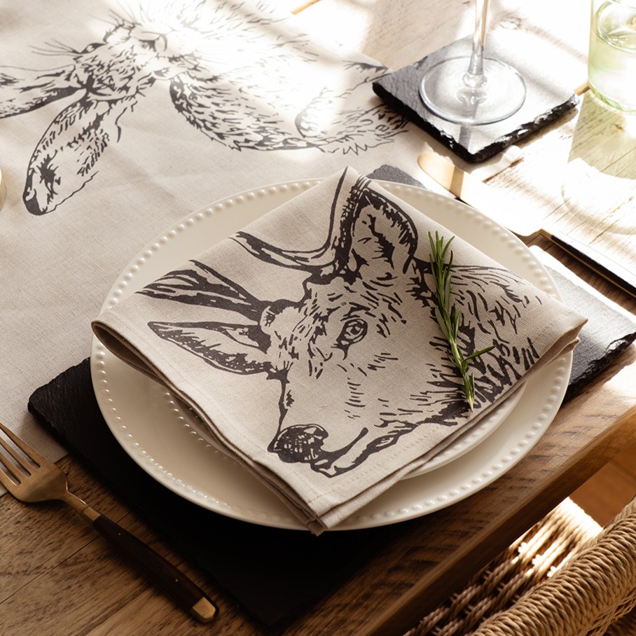 Servietten 2er-Set | mit Hirschmotiv