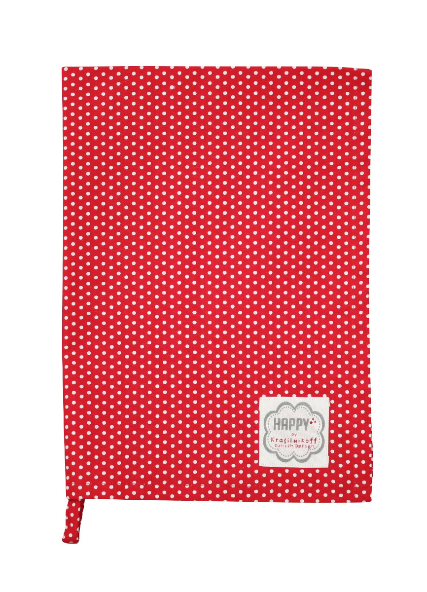 Geschirrtuch Mikro-Punkte rot