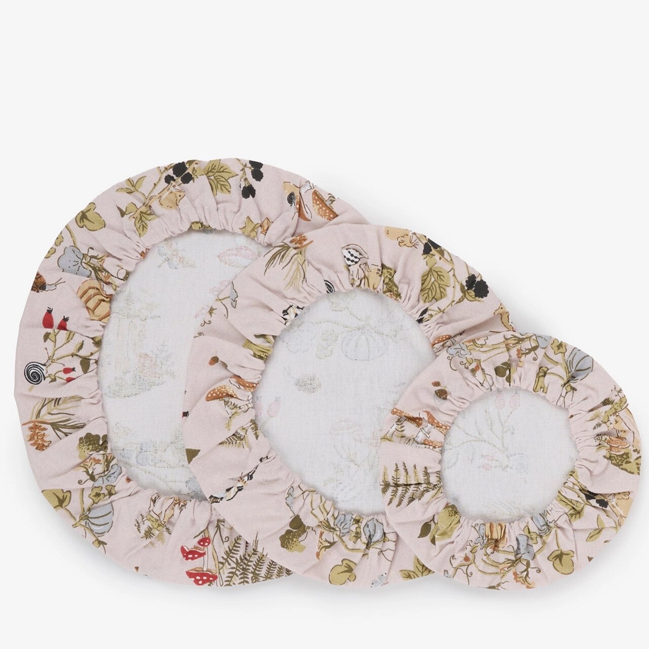 3er-Set Schüsselhauben | Design "Autumn Forage" - Herbsternten | 18 cm, 24 cm und 30 cm Durchmesser - passend für kleine bis große Schüsseln | von Sophie Allport aus England