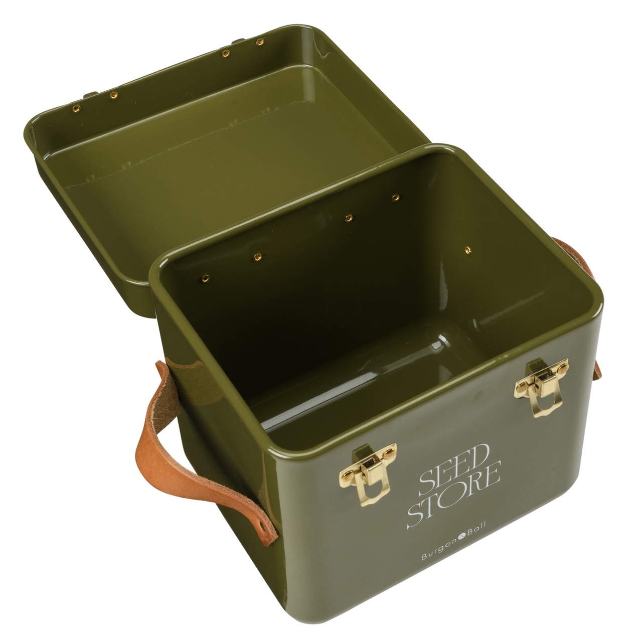 Kleine Samentüten-Box | Olive | geöffnet