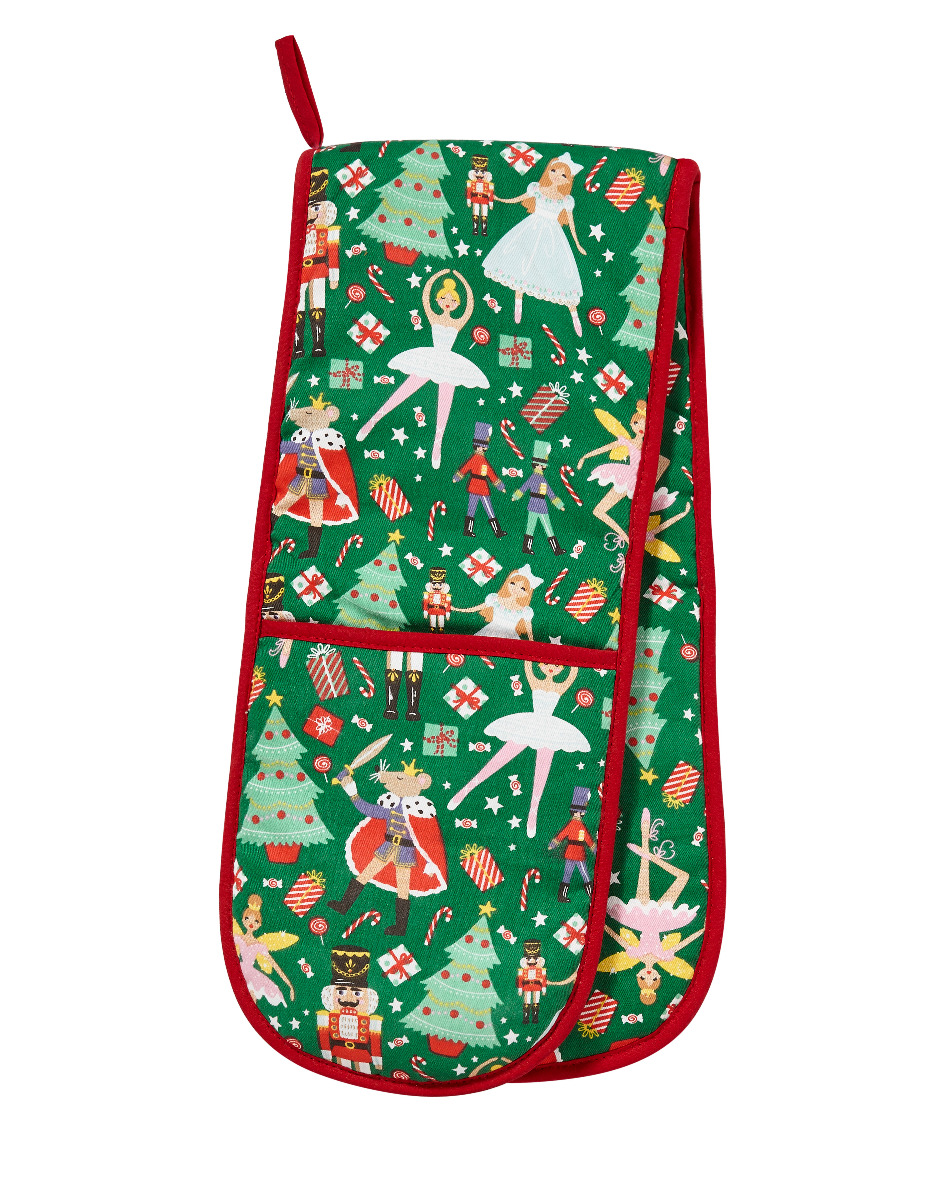 Weihnachtlicher Backofenhandschuh 'Nußknacker' von Ulster Weavers