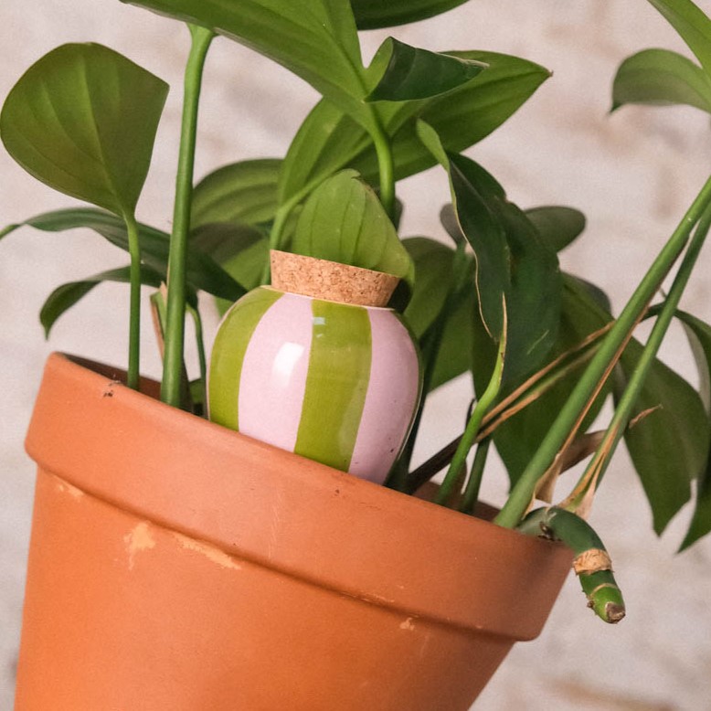 Olla - grün-lila gestreift | von Pepin | handgefertigt in Portugal