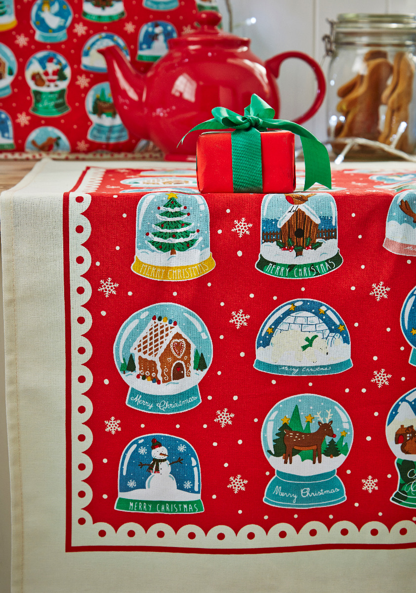 Baumwollgeschirrtuch Schneekugeln, von Ulster Weavers