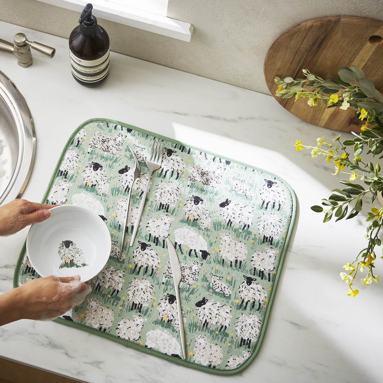 Abtropfmatte | von Ulster Weavers | Design Flauschige Schafe