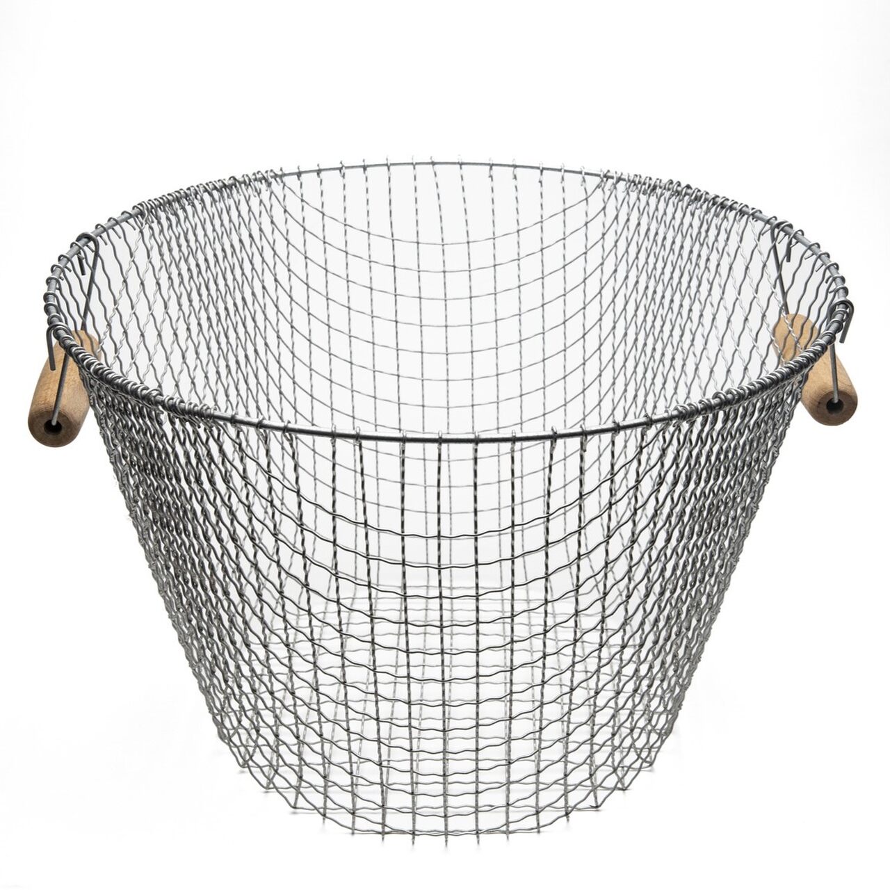 Traditioneller Gartenkorb aus Drahtgeflecht | mit zwei Holzgriffen