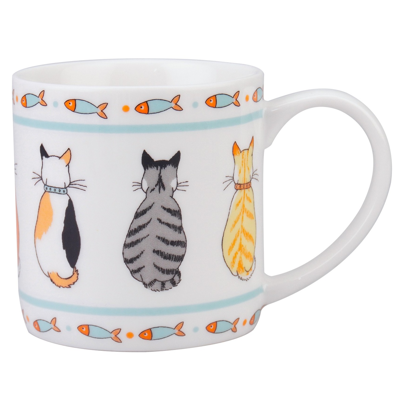 Ulster Weavers Tasse aus New Bone China Porzellan Motiv "Cats in Waiting" - Wartende Katzen