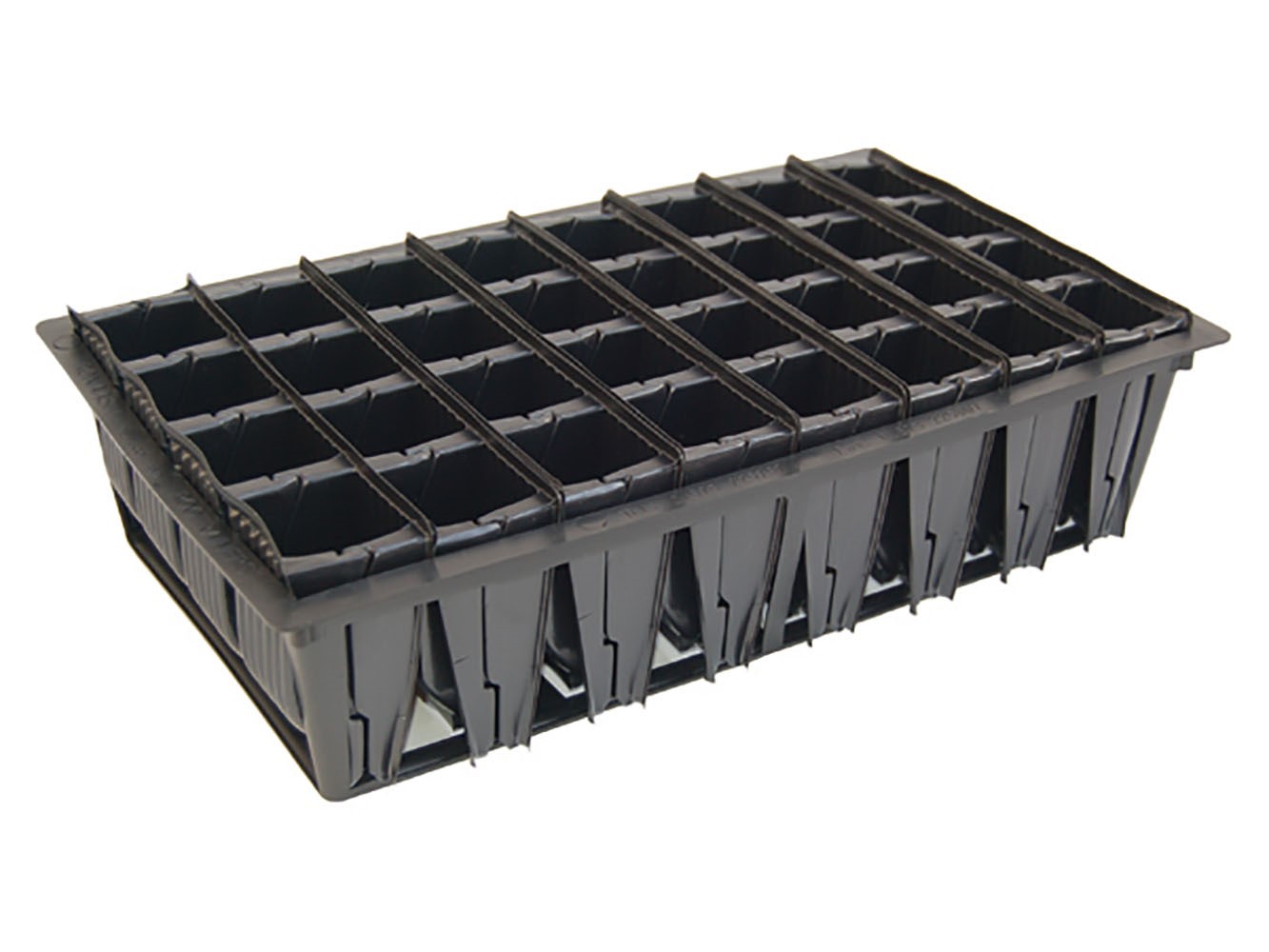 32 wiederverwendbare, 8 cm tiefe Pflanzzellen in einem Gestell