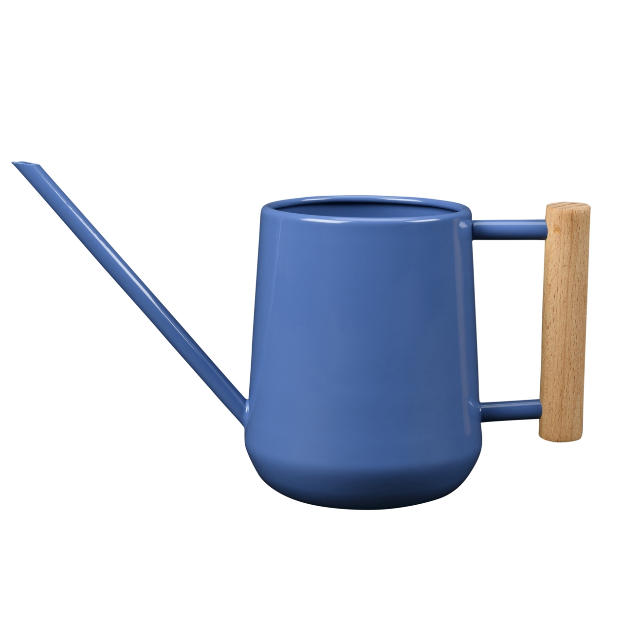 Charmante Zimmergießkanne - Cotswold-Blau | mit Griff aus Buchenholz
