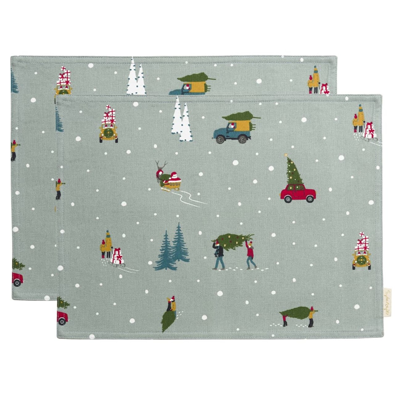 Weihnachtliches Tischset | Home for Christmas | 100 % Baumwolle | von Sophie Allport